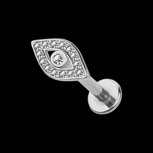 Piercing Labret Amuleto Mau-olhado c/ Micro Zircônias